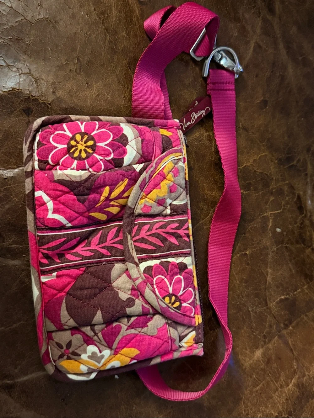 Vera Bradley Hot Pink Floral Quilted Crossbody